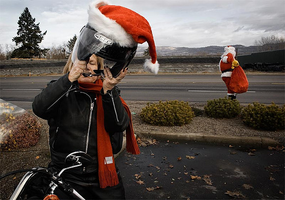 Biker and Santa
