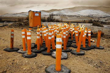 Road Markers and Outhouse